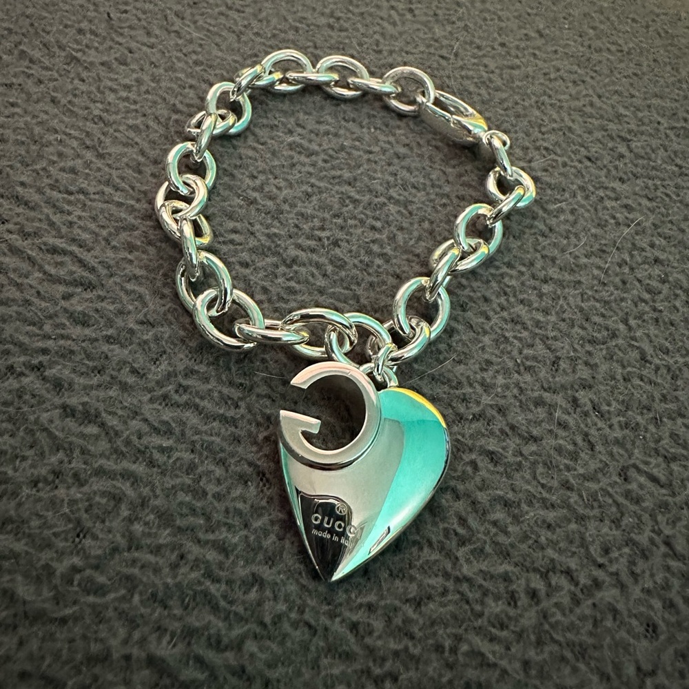 Gucci 925 sterling silver heart bracelet